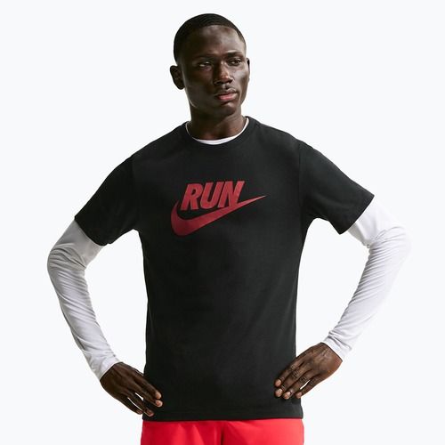 Vyriški marškinėliai Nike Dri-Fit Running black/team crimson