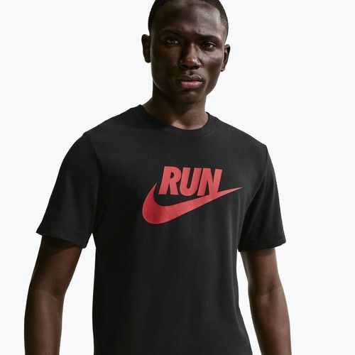 Vyriški marškinėliai Nike Dri-Fit Running black/team crimson