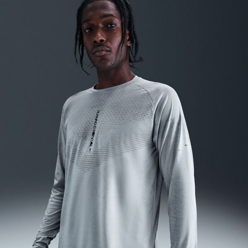 Vyriški bėgimo marškinėliai su ilgomis rankovėmis Nike Stride Dri-Fit ADV light smoke grey