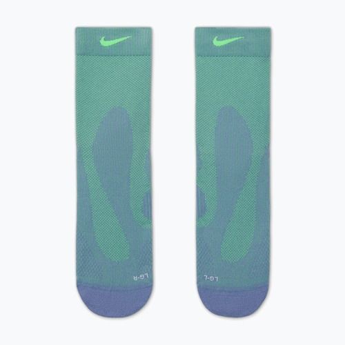 Kojinės Nike Running Lightweight Micro Crew iron purple/voltage green/voltage green