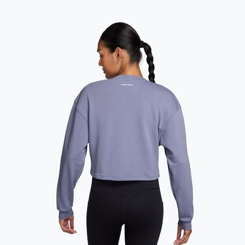 Moteriškas treniruočių džemperis Nike Pro Dri-Fit Crew Neck iron purple/metallic silver/white