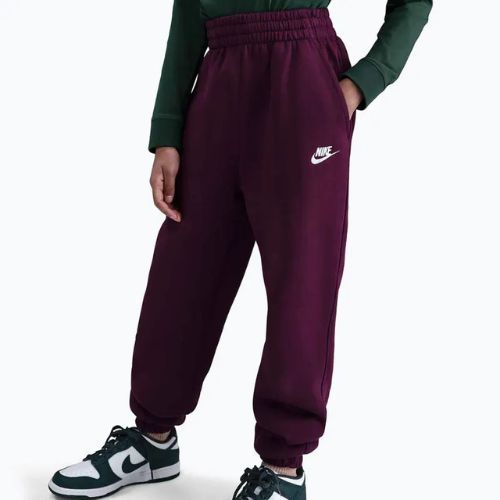 Vaikiškos kelnės Nike Sportswear Club Fleece burgundy/burgundy/white
