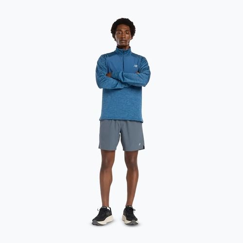 Vyriški bėgimo marškinėliai su ilgomis rankovėmis New Balance Athletics Heat Grid 1/2 Zip dark shoreline