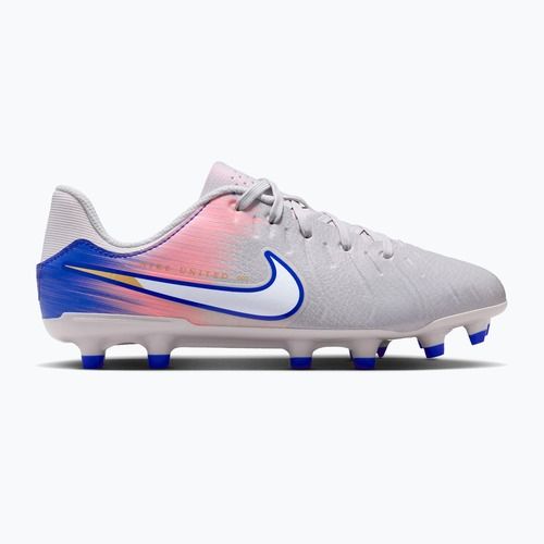 Vaikiški futbolo bateliai Nike United Tiempo Legend 10 Academy Jr FG/MG vast grey/racer blue