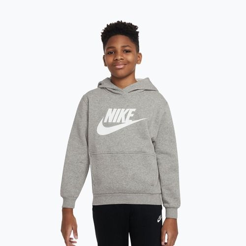 Vaikiškas džemperis Nike Club Fleece Hoodie dark grey heather/white