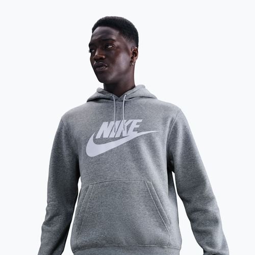 Vyriškas džemperis Nike Club Pullover Hoodie dark grey heather/light smoke grey/white