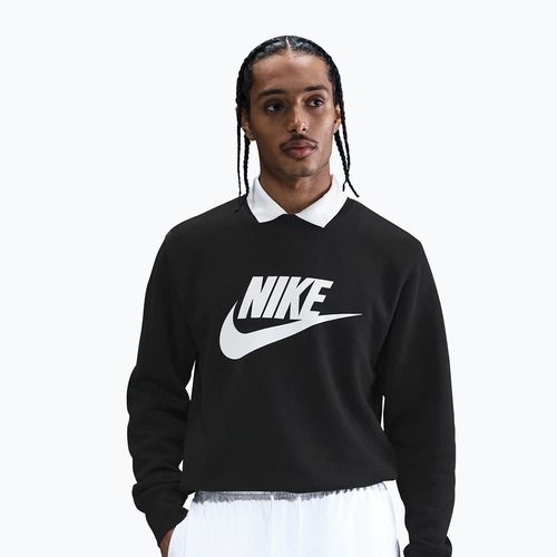 Vyriškas džemperis Nike Sportswear Club Graphic Fleece Crew black/white