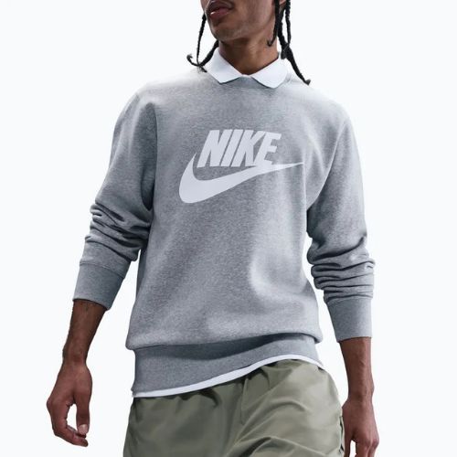 Vyriškas džemperis Nike Sportswear Club Graphic Fleece Crew dark grey heather/white
