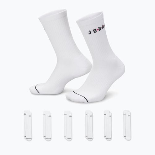 Kojinės Jordan Everyday Crew 6 pairs white/gym red/black