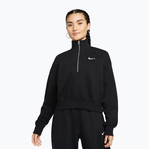 Moteriškas džemperis Nike Sportswear Phoenix Fleece 1/2 Zip Cropped black/sail