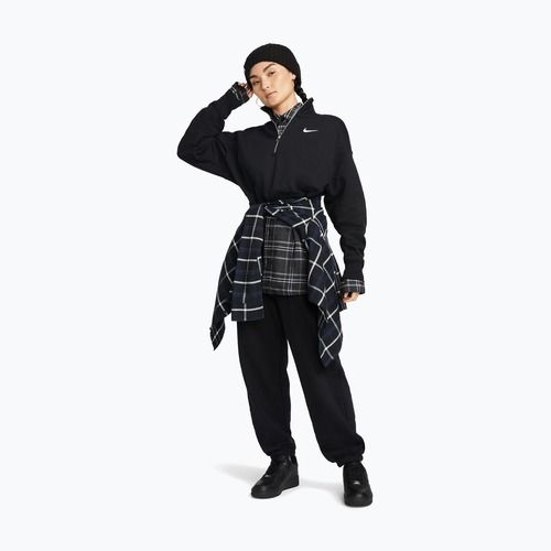 Moteriškas džemperis Nike Sportswear Phoenix Fleece 1/2 Zip Cropped black/sail
