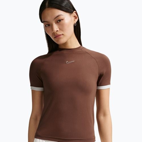 Moteriški marškinėliai Nike Gloss Fitted Top light chocolate