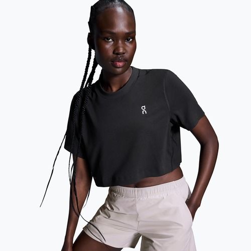 Moteriški treniruočių marškinėliai On Train-T Crop black