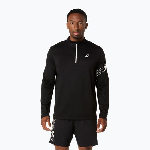 Vyriški bėgimo marškinėliai ilgomis rankovėmis Asics Icon LS 1/2 Zip performance black/cream