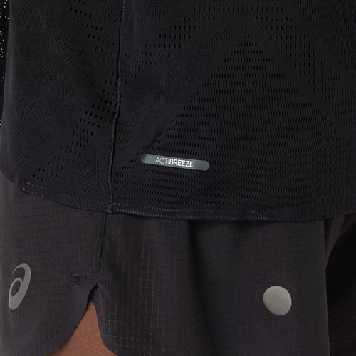 Vyriški bėgimo marškinėliai ASICS Metarun SS Top performance black