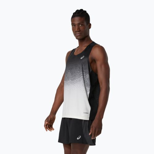 Vyriški bėgimo marškinėliai ASICS Road Fade Singlet performance black/cream