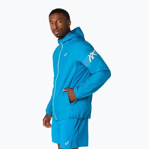 Vyriška bėgimo striukė ASICS Icon Aegean Blue/Cream