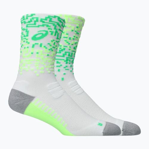 Kojinės ASICS Performance Run Crew brilliant white/illuminating green/vital green