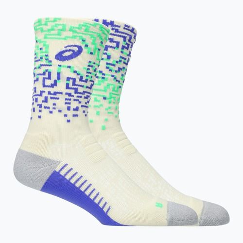Kojinės ASICS Performance Run Crew ivory/cobalt burst/vital green