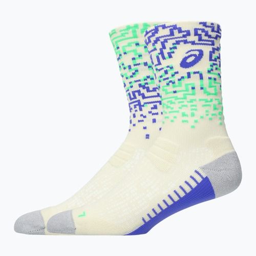 Kojinės ASICS Performance Run Crew ivory/cobalt burst/vital green