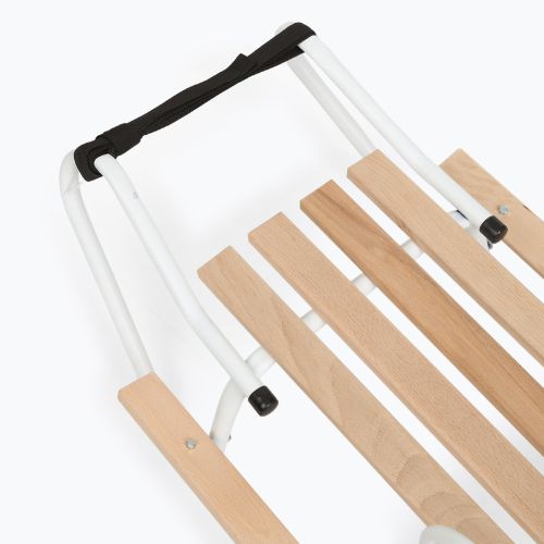 Metalinės rogės HUMBAKA with backrest and footrests white