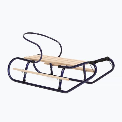Metalinės rogės HUMBAKA with backrest and footrests navy