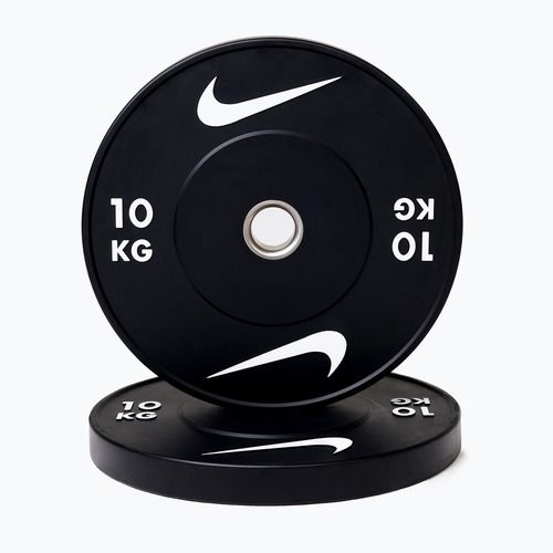 Bumperinės svorio plokštės Nike Strength Rubber Bumper Plates 10 kg black/white