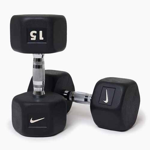 Gumuota hantelė Nike Strength Hex Dumbbell 15 kg black/white