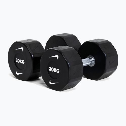 Chromuota hantelė Nike Strength Pro Urethane Dumbbell 30 kg black/white
