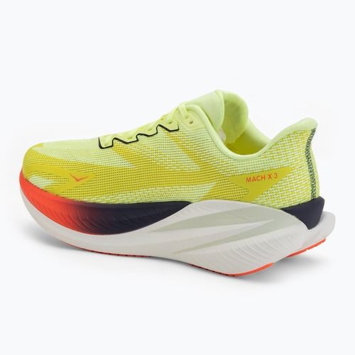 Vyriški bėgimo batai Hoka Mach X 3 Wide neon yuzu/squid ink