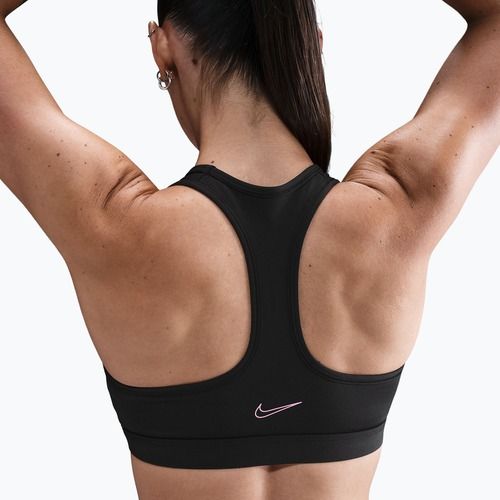 Treniruočių liemenėlė Nike Swoosh Medium Support juodos spalvos  