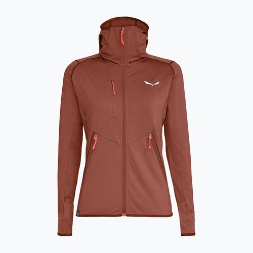 Moteriškas žygio džemperis Salewa Agner Hybrid PL/DST FZ Hoody etruscan red melange