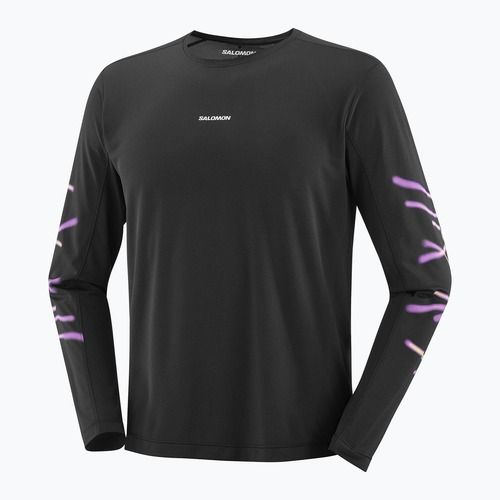 Vyriški bėgimo marškinėliai ilgomis rankovėmis Salomon Shakeout Core deep black