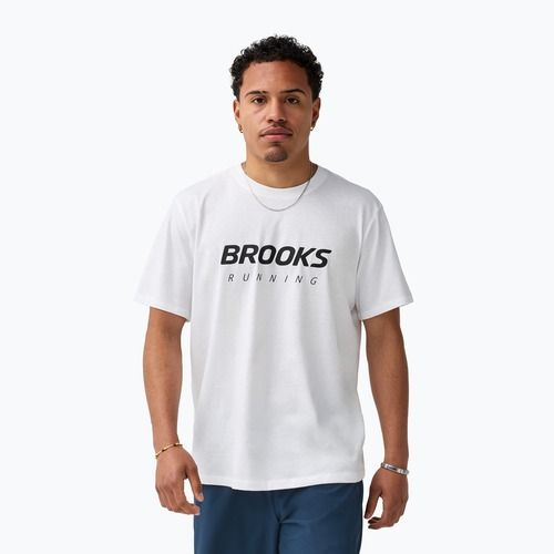 Vyriški bėgimo marškinėliai Brooks Graphic white/black