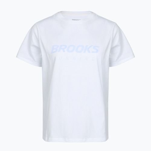 Moteriški bėgimo marškinėliai Brooks Graphic white/halogen blue