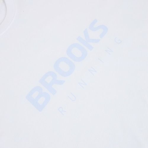 Moteriški bėgimo marškinėliai Brooks Graphic white/halogen blue