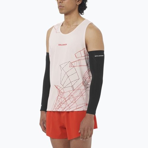 Vyriški bėgimo marškinėliai Salomon S/Lab Speed Tee lilac ash/fiery red