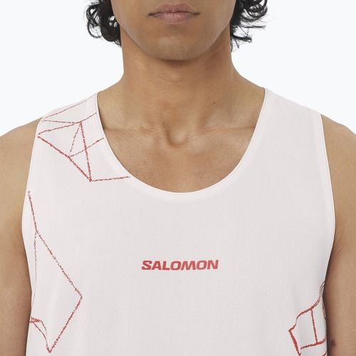 Vyriški bėgimo marškinėliai Salomon S/Lab Speed Tee lilac ash/fiery red
