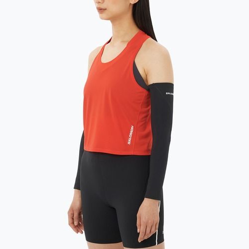 Moteriški bėgimo marškinėliai Salomon Sense Aero Short Tank fiery red