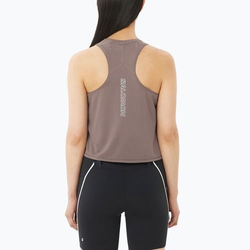 Moteriški bėgimo marškinėliai Salomon Sense Aero Short Tank iron