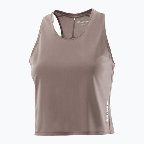Moteriški bėgimo marškinėliai Salomon Sense Aero Short Tank iron