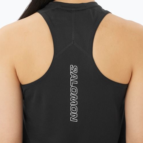 Moteriški bėgimo marškinėliai Salomon Sense Aero Short Tank deep black