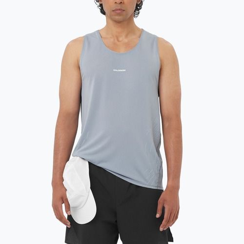 Vyriški bėgimo marškinėliai Salomon Sense Aero Singlet GFX trade winds