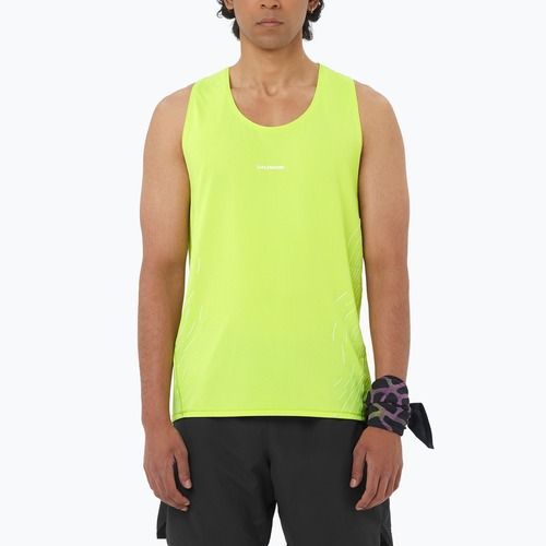 Vyriški bėgimo marškinėliai Salomon Sense Aero Singlet GFX acid lime