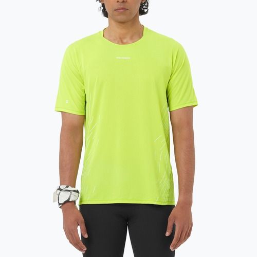 Vyriški bėgimo marškinėliai Salomon Sense Aero SS Tee GFX acid lime