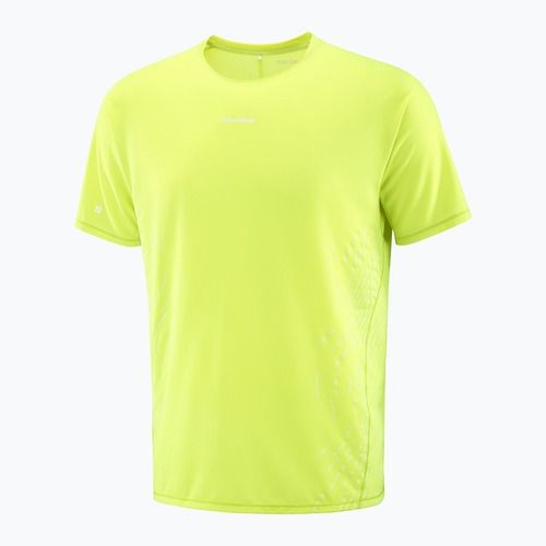 Vyriški bėgimo marškinėliai Salomon Sense Aero SS Tee GFX acid lime