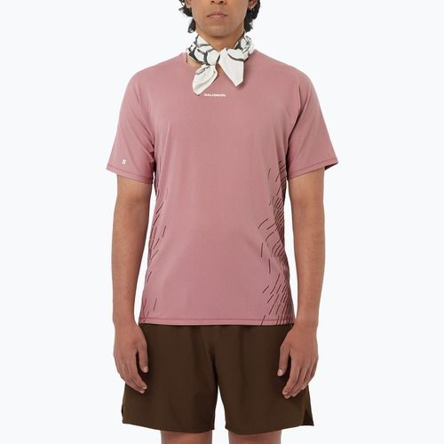 Vyriški bėgimo marškinėliai Salomon Sense Aero SS Tee GFX dusky orchid