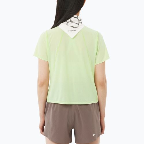 Moteriški bėgimo marškinėliai Salomon Shakeout Air Cropp butterfly