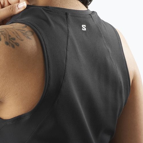 Moteriški bėgimo marškinėliai Salomon SHAKEout Bliss Tanklette deep black