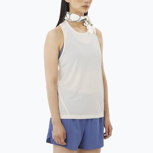 Moteriški bėgimo marškinėliai Salomon Shakeout Core Tank whisper white